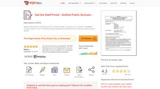 
                            8. Fillable Online Staff Portal - Suffolk Public Schools Fax Email ...