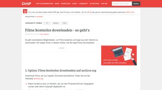 
                            1. Filme kostenlos downloaden - so geht's - CHIP