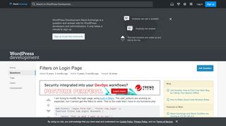 
                            6. Filters on Login Page - WordPress Development Stack Exchange