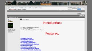 
                            4. [FilterScript] H-Admin System - SA-MP Forums