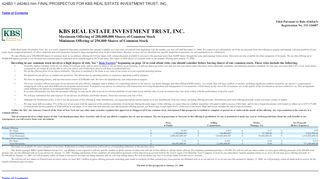 
                            7. Final Prospectus for KBS Real Estate Investment Trust, Inc. - SEC.gov