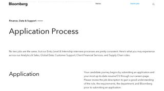 
                            4. Finance, Data & Support: Application Process | Bloomberg ...
