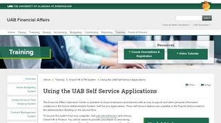 
                            4. Financial Affairs - Using the UAB Self Service Applications - UAB