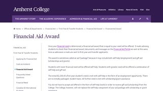 
                            6. Financial Aid Award - Amherst College