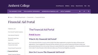 
                            5. Financial Aid | Financial Aid Portal | Amherst College