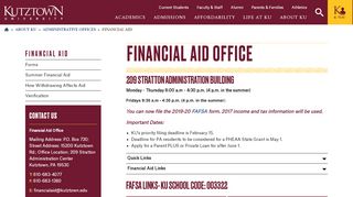 
                            8. Financial Aid Office - Kutztown University
