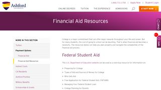
                            2. Financial Aid Resources | Ashford University