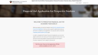 
                            9. Financial Aid - Student Log In - Princeton University