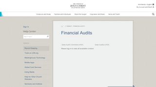 
                            6. Financial Audits - churchofjesuschrist.org