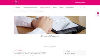 
                            7. Financial Calendar | Deutsche Telekom