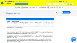
                            2. Financial Inclusion - Allahabad Bank