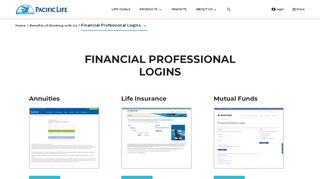 
                            2. Financial Professional Logins - pacificlife.com