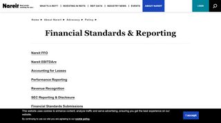 
                            8. Financial Standards & Reporting | Nareit