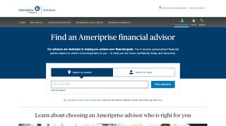 
                            1. Find a Financial Advisor who is right for you | Ameriprise ...