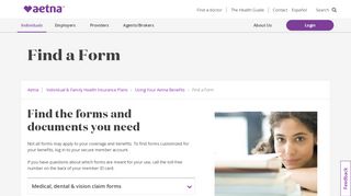 
                            3. Find a Form | Aetna Insurance Forms | Aetna