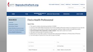 
                            6. Find a Health Professional - My ASRM