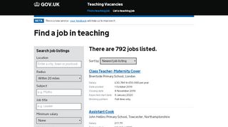 
                            4. Find a job in teaching — Teaching Vacancies GOV.UK