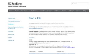 
                            1. Find a Job - UCSD Jacobs School of Engineering