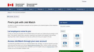 
                            5. Find a job with Job Match - Job Bank