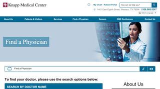 
                            8. Find a Physician | Knapp Medical Center