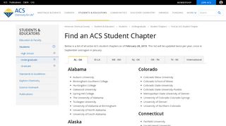 
                            3. Find an ACS Student Chapter - American Chemical Society