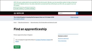 
                            1. Find an apprenticeship - GOV.UK