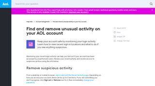 
                            4. Find and remove unusual activity on your AOL account - AOL ...