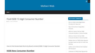 
                            6. Find KSEB 13 digit Consumer Number - Melberi Web