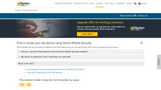 
                            4. Find or locate your lost device using Norton Mobile Security