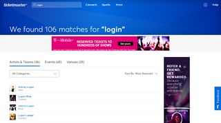 
                            2. Find tickets for 'login' at Ticketmaster.com