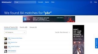 
                            7. Find tickets for 'pbr' at Ticketmaster.com