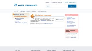 
                            9. Find what you need - Forms and publications ... - Kaiser Permanente