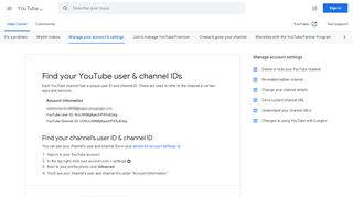 
                            9. Find your YouTube user & channel IDs - YouTube …