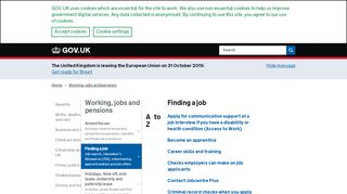 
                            1. Finding a job - GOV.UK