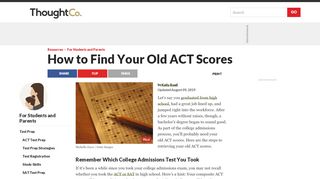 
                            8. Finding Old ACT Test Scores - ThoughtCo