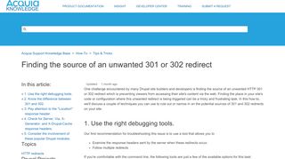 
                            9. Finding the source of an unwanted 301 or 302 redirect – Acquia ...