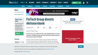 
                            6. FinTech Group divests Aktionarsbank - Finextra Research