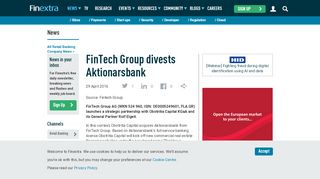 
                            3. FinTech Group divests Aktionarsbank - finextra.com