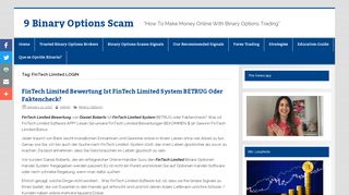 
                            3. FinTech Limited LOGIN | 9 Binary Options Scam