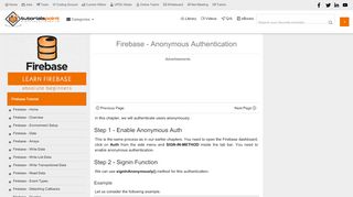 
                            11. Firebase - Anonymous Authentication - Tutorials Point