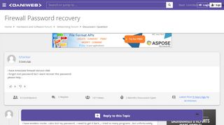 
                            5. Firewall Password recovery | DaniWeb