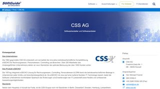 
                            3. Firmeninformation CSS AG , Künzell - SoftGuide