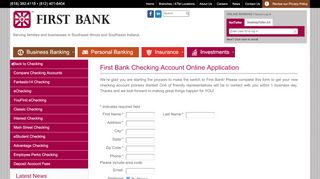 
                            5. First Bank Checking Account Online Application: First Bank