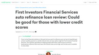 
                            9. First Investor Financial Services Auto Refinance Loan ...