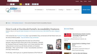 
                            6. First Look at Facebook Portal's Accessibility Features – ND Assistive