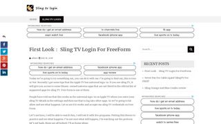 
                            7. First Look： Sling TV Login For FreeForm