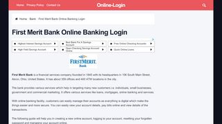 
                            3. First Merit Bank Online Banking Login | Sign In Page