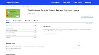 
                            6. First National Bank La Quinta Returns Visa card review