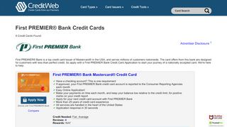 
                            6. First Premier Bank Credit Cards | Credit Web