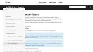 
                            8. First-time login experience - Experience Cloud - Adobe